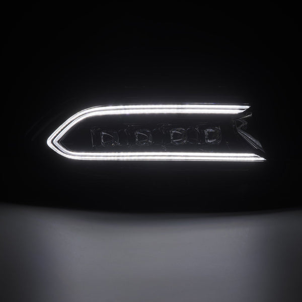 White LED DRL accent on Dodge Charger NOVA Series aftermarket projector headlight