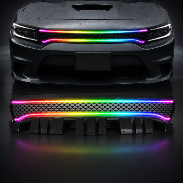 2015-2024 Dodge Charger Pre-Built LED Grille w/ Flow Series DRL Bar (Blueghozt Controller)