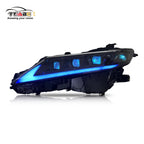 Custom RGB projector headlights with multicolor LED halo accents