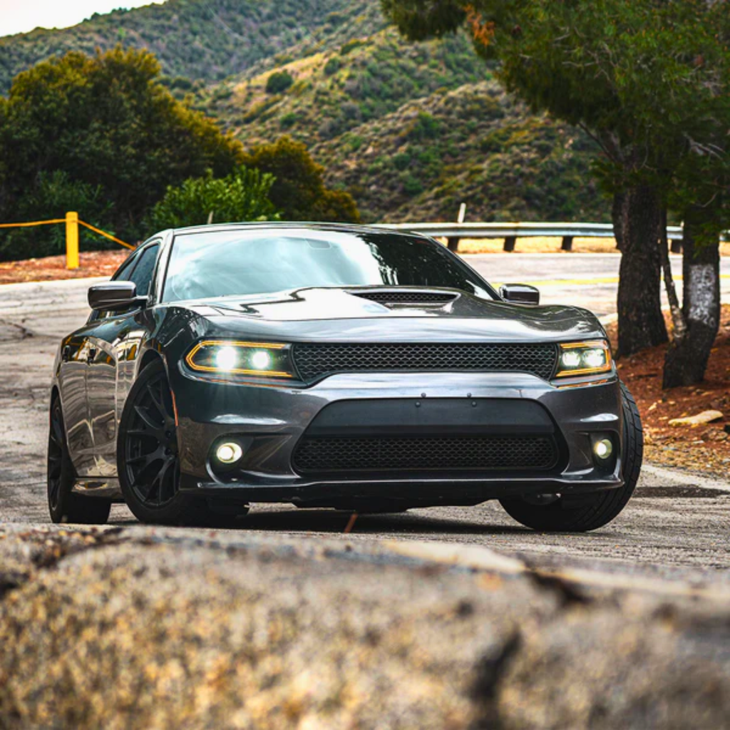 15-23 Dodge Charger LUXX-Series LED Projector Headlights Alpha Black