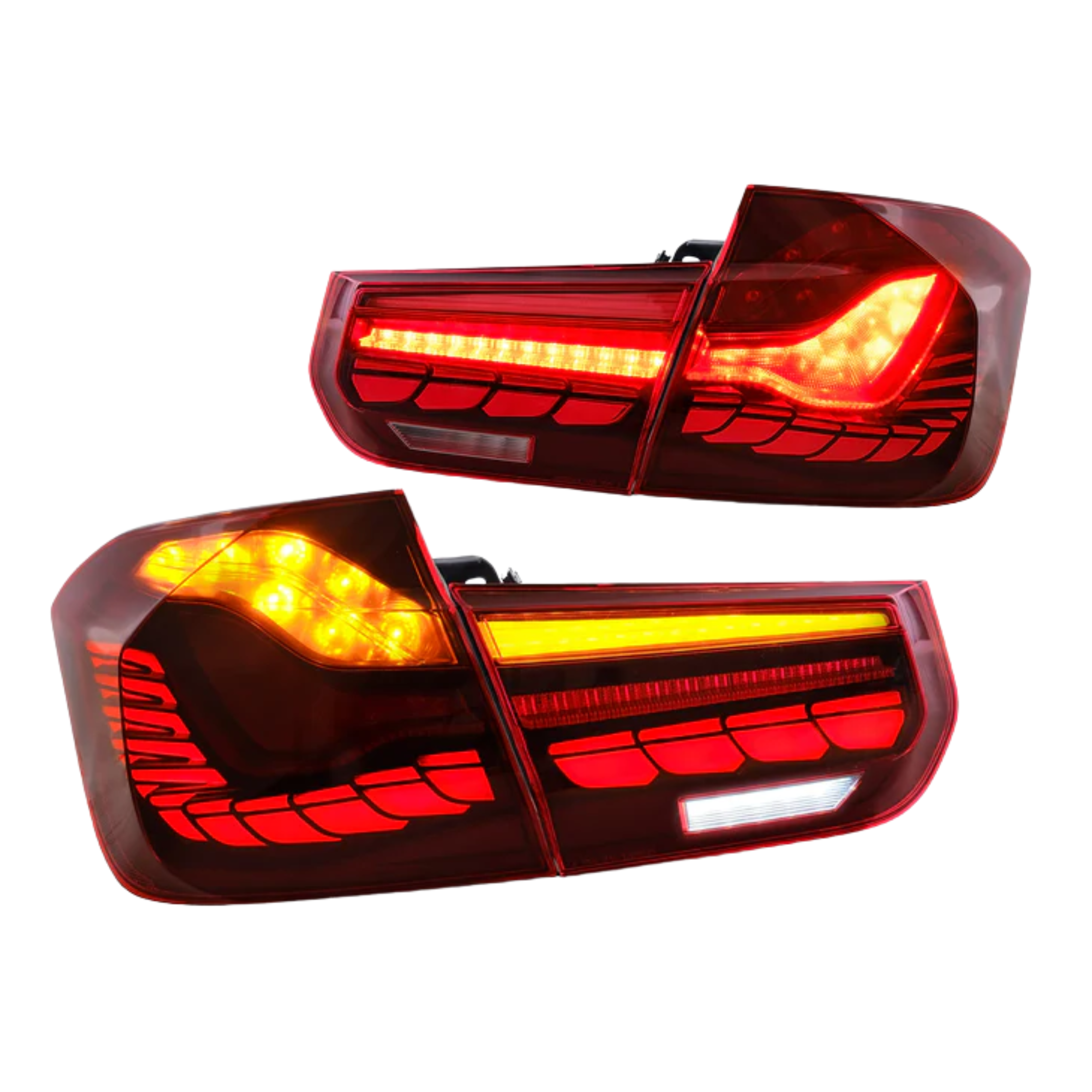 2012-2019  BMW 3 Series Dragon Scale Tail Lights (Red)
