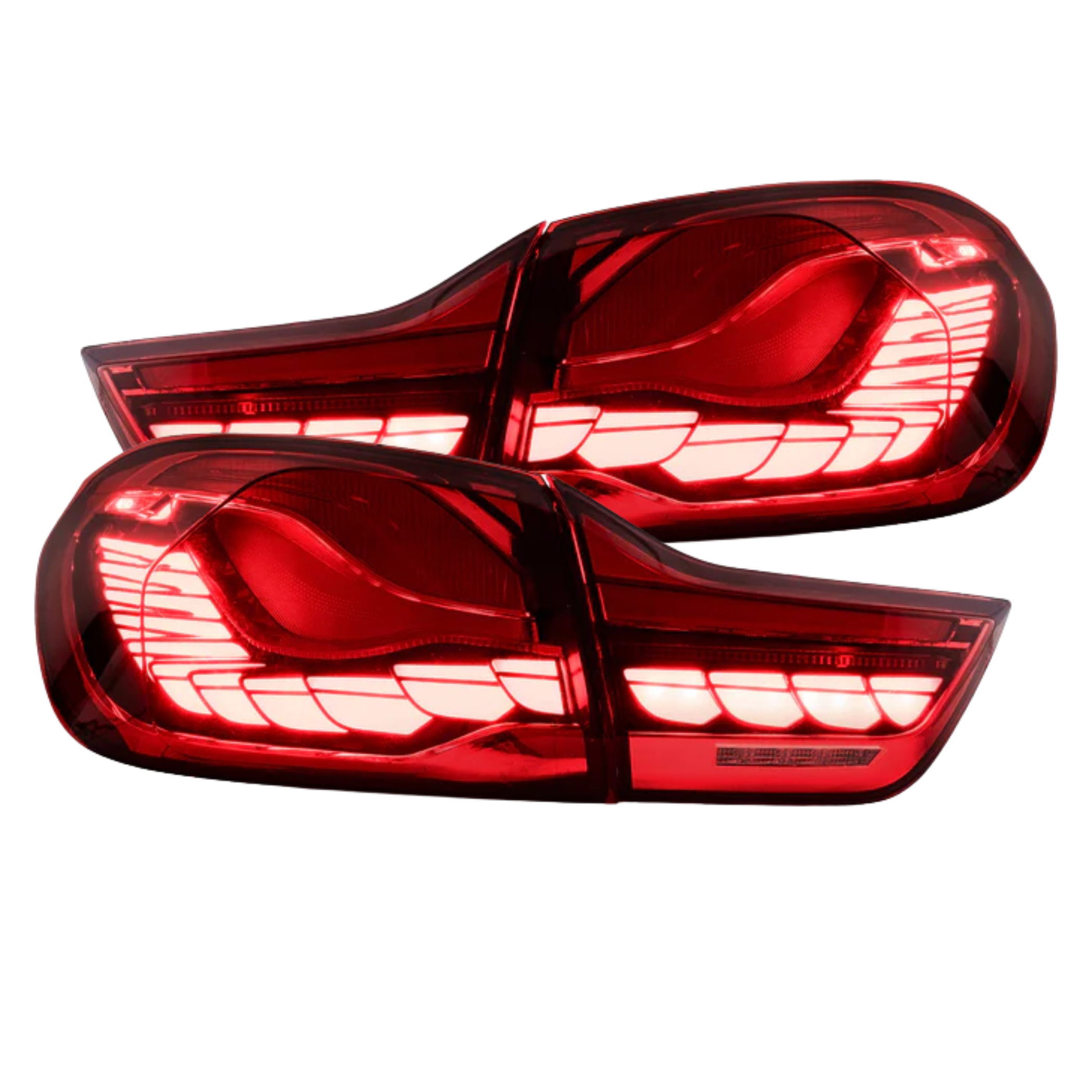 2014-2020 BMW 4 Series Dragon Scale Tail Lights (Red)